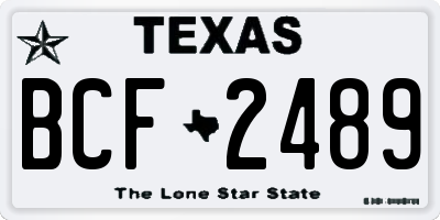 TX license plate BCF2489