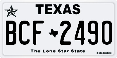 TX license plate BCF2490