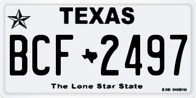 TX license plate BCF2497