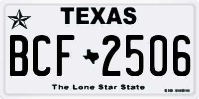 TX license plate BCF2506