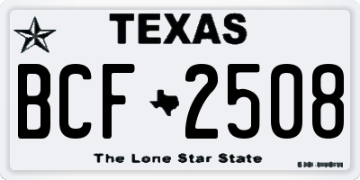 TX license plate BCF2508