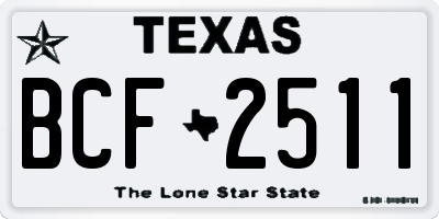 TX license plate BCF2511