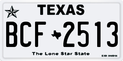 TX license plate BCF2513