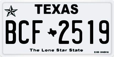 TX license plate BCF2519