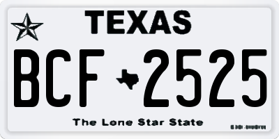 TX license plate BCF2525