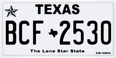 TX license plate BCF2530