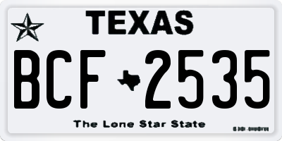 TX license plate BCF2535