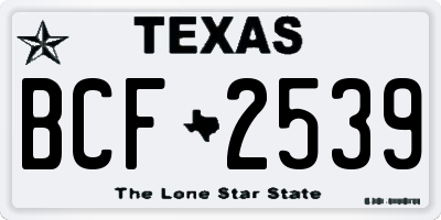 TX license plate BCF2539