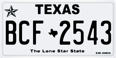 TX license plate BCF2543