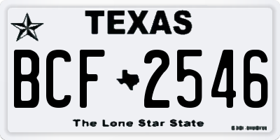 TX license plate BCF2546