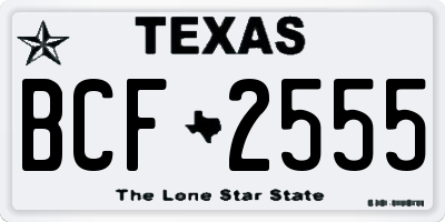 TX license plate BCF2555