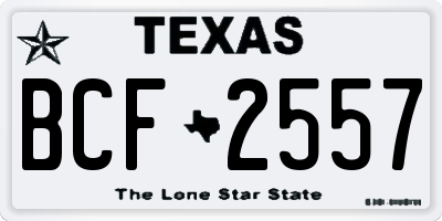 TX license plate BCF2557
