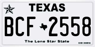 TX license plate BCF2558