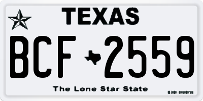 TX license plate BCF2559