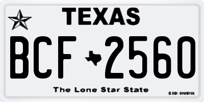 TX license plate BCF2560