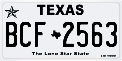 TX license plate BCF2563