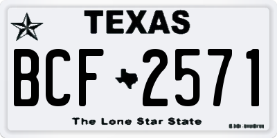 TX license plate BCF2571