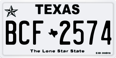 TX license plate BCF2574