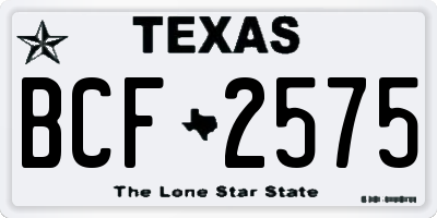 TX license plate BCF2575