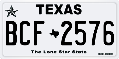 TX license plate BCF2576