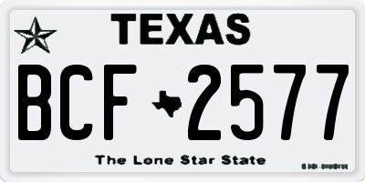 TX license plate BCF2577