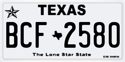 TX license plate BCF2580