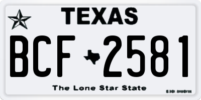 TX license plate BCF2581