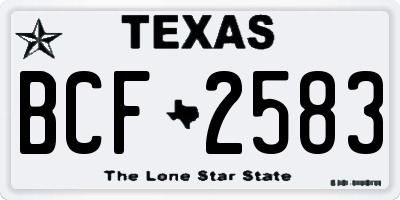 TX license plate BCF2583