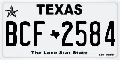 TX license plate BCF2584