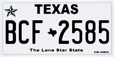 TX license plate BCF2585