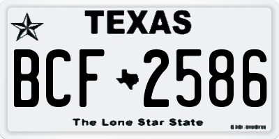 TX license plate BCF2586