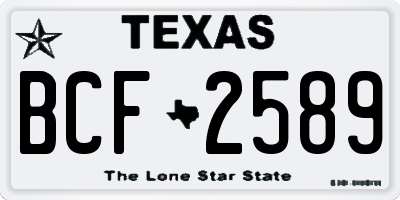 TX license plate BCF2589