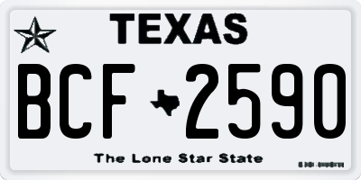 TX license plate BCF2590