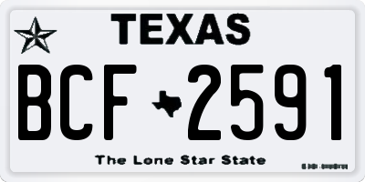 TX license plate BCF2591