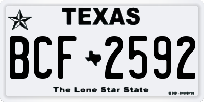 TX license plate BCF2592