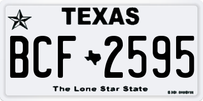 TX license plate BCF2595