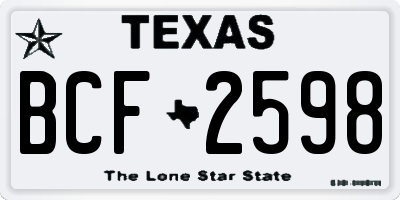 TX license plate BCF2598