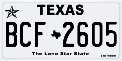 TX license plate BCF2605