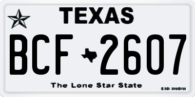 TX license plate BCF2607