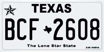 TX license plate BCF2608