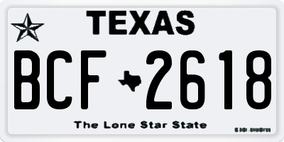 TX license plate BCF2618