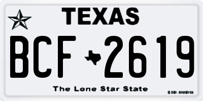 TX license plate BCF2619