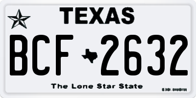 TX license plate BCF2632