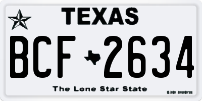 TX license plate BCF2634