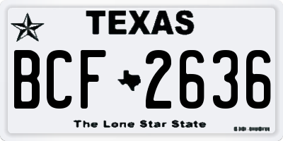 TX license plate BCF2636