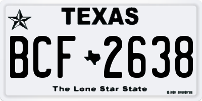 TX license plate BCF2638