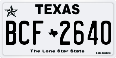 TX license plate BCF2640