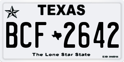 TX license plate BCF2642