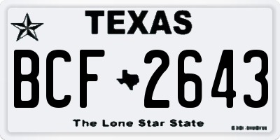 TX license plate BCF2643