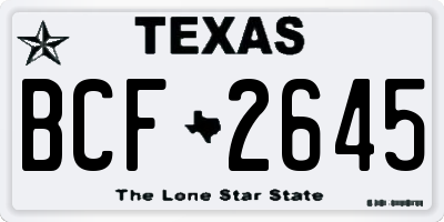 TX license plate BCF2645